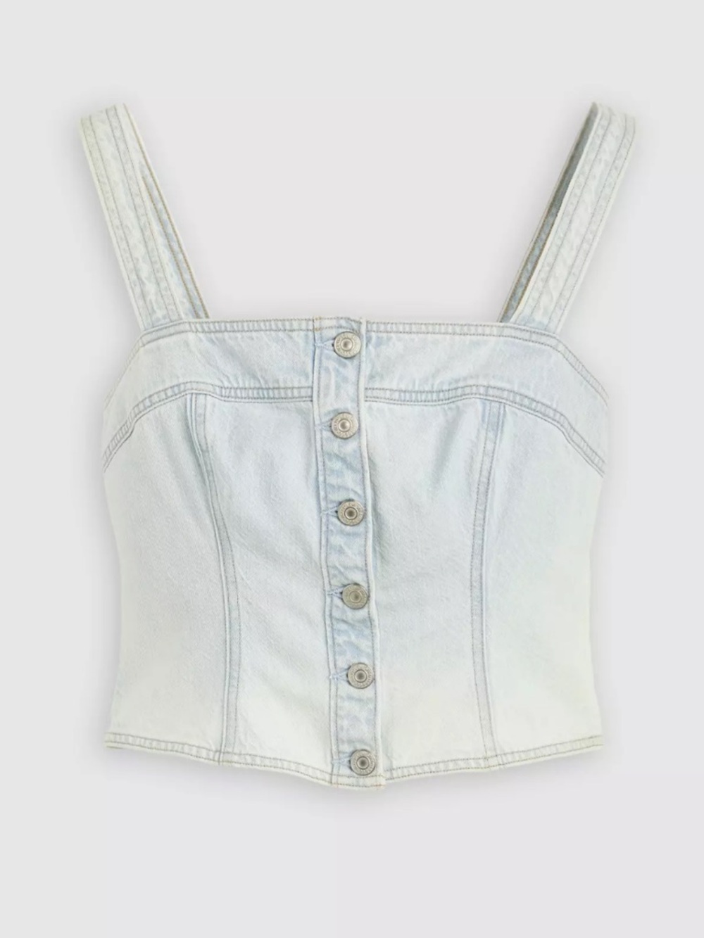 🩵 NWT Levi’s Drea Tank Top L - Corset‑Style Crop - Light Wash - Picture 5 of 16